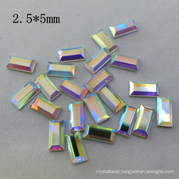 2.5*5mm Ab Crystal Rectangle Hotfix Rhinestone for Wholesale